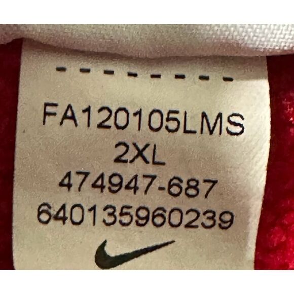 Nike Mens Dry Fit 49ers Hoodie XXL On Field Apparel Therma Fit NFL Red - Picture 12 of 12